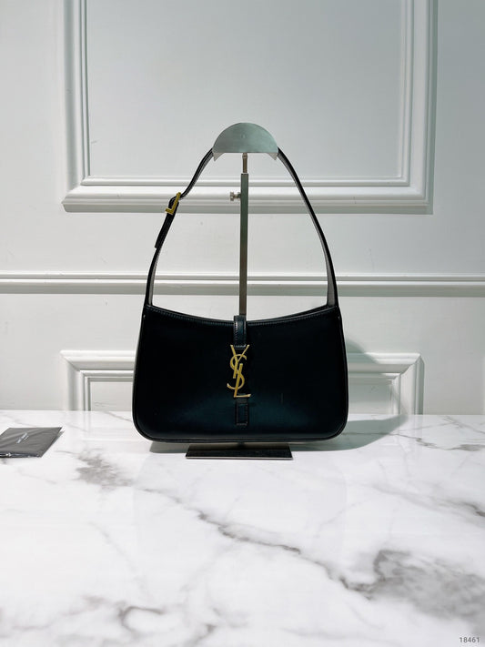 YSL LE 5 À 7 HOBO BAG, Black/Gold