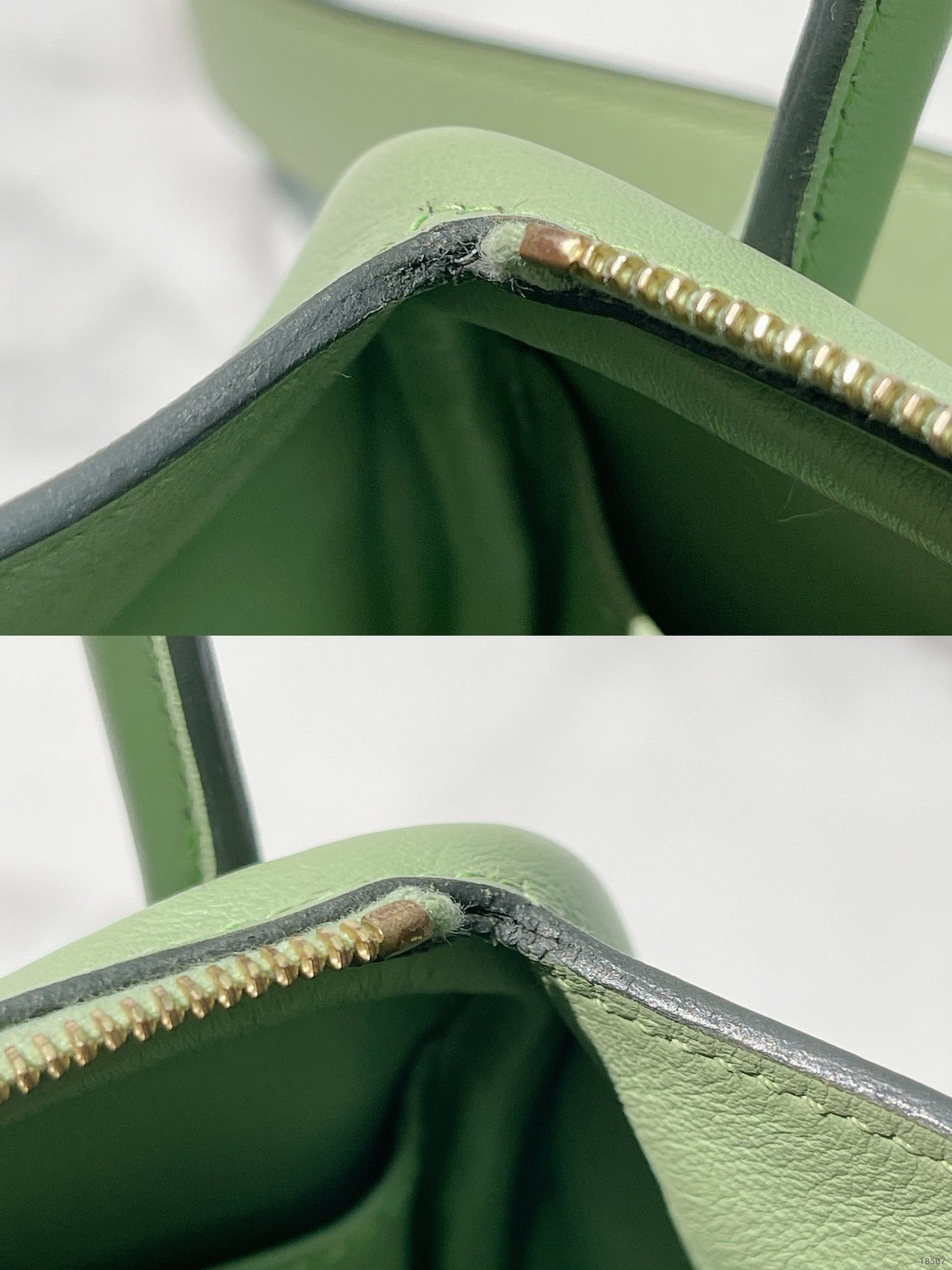 HERMES MINI LINDY, Vert Criquet/Gold