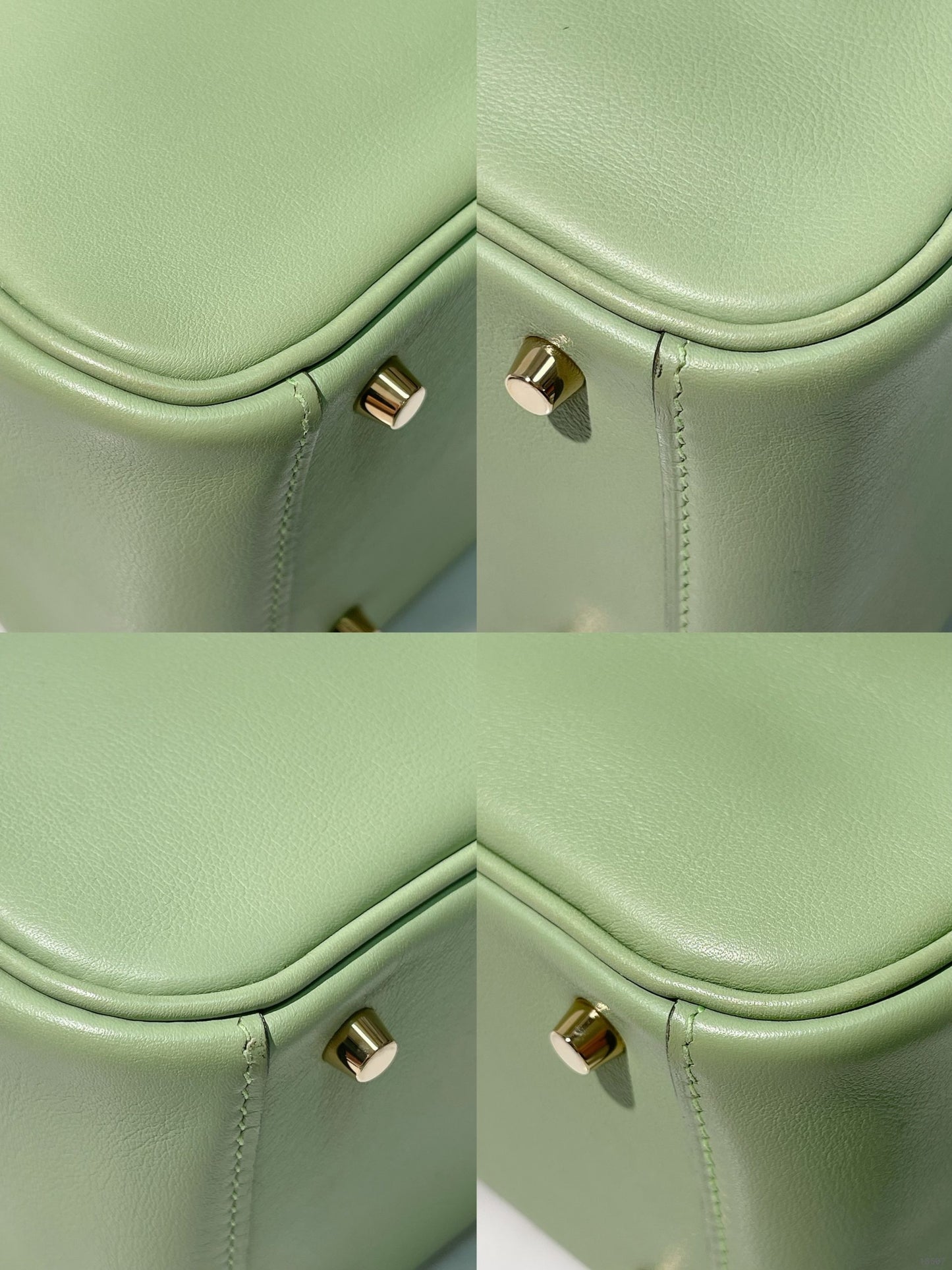 HERMES MINI LINDY, Vert Criquet/Gold