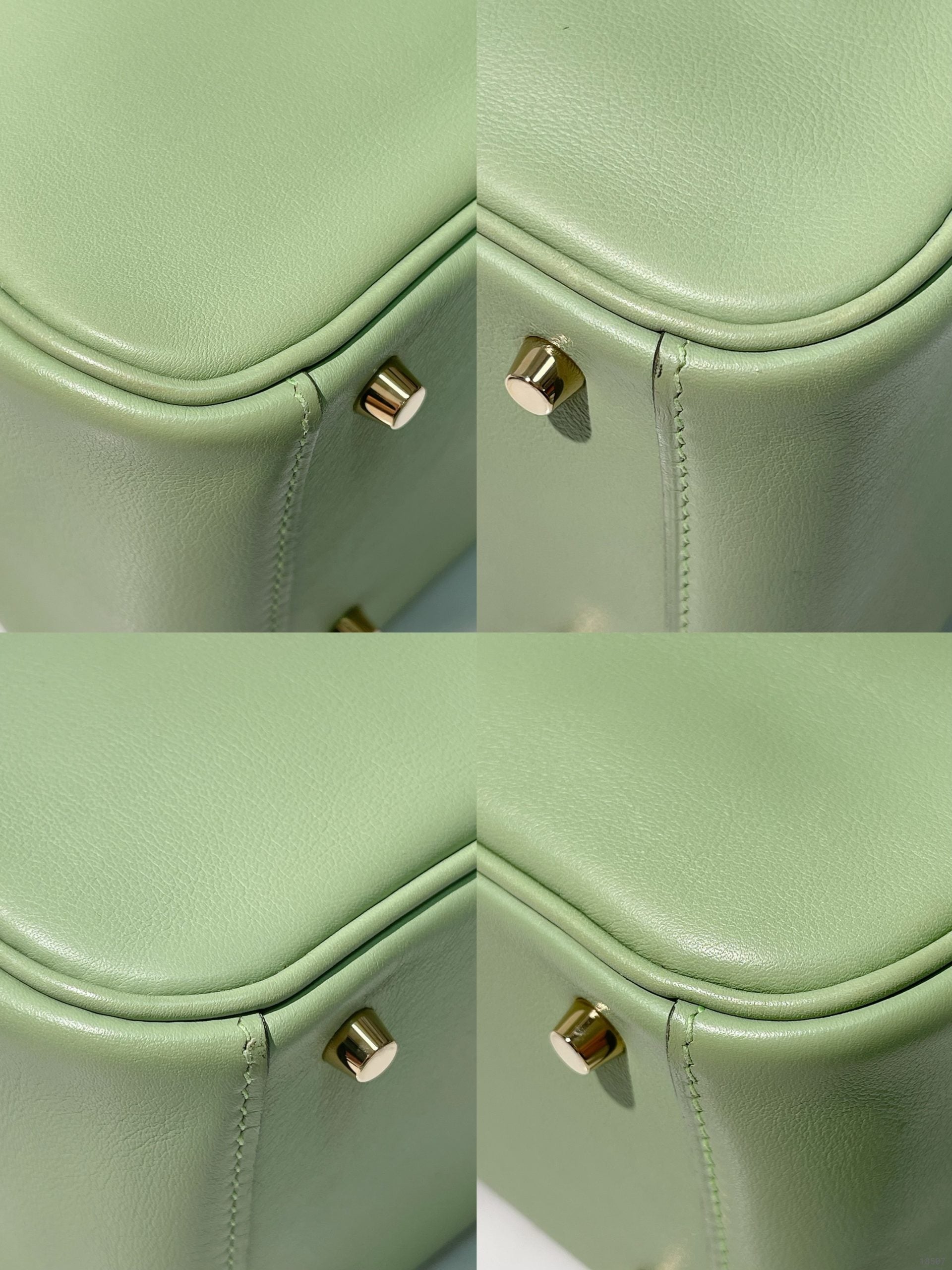 HERMES MINI LINDY, Vert Criquet/Gold