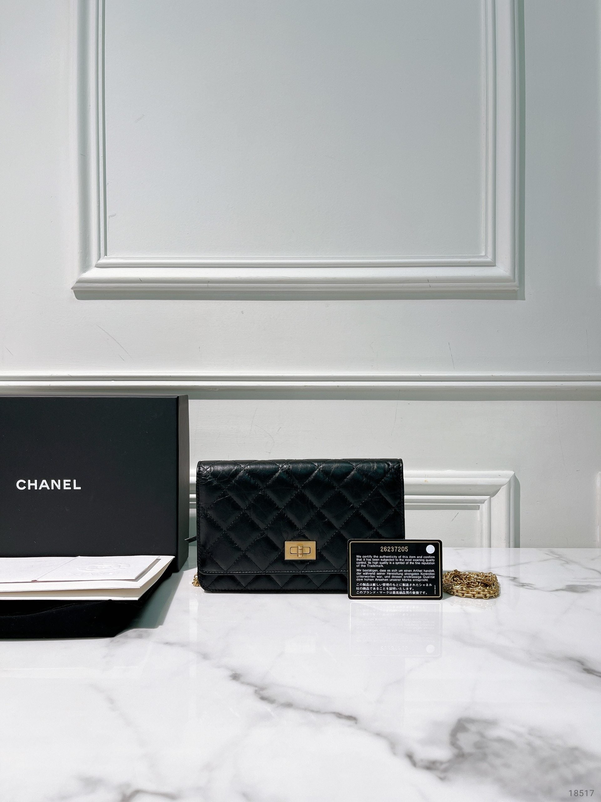 CHANEL 2.55 WOC, Black/Gold