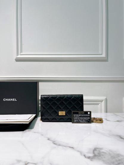 CHANEL 2.55 WOC, Black/Gold