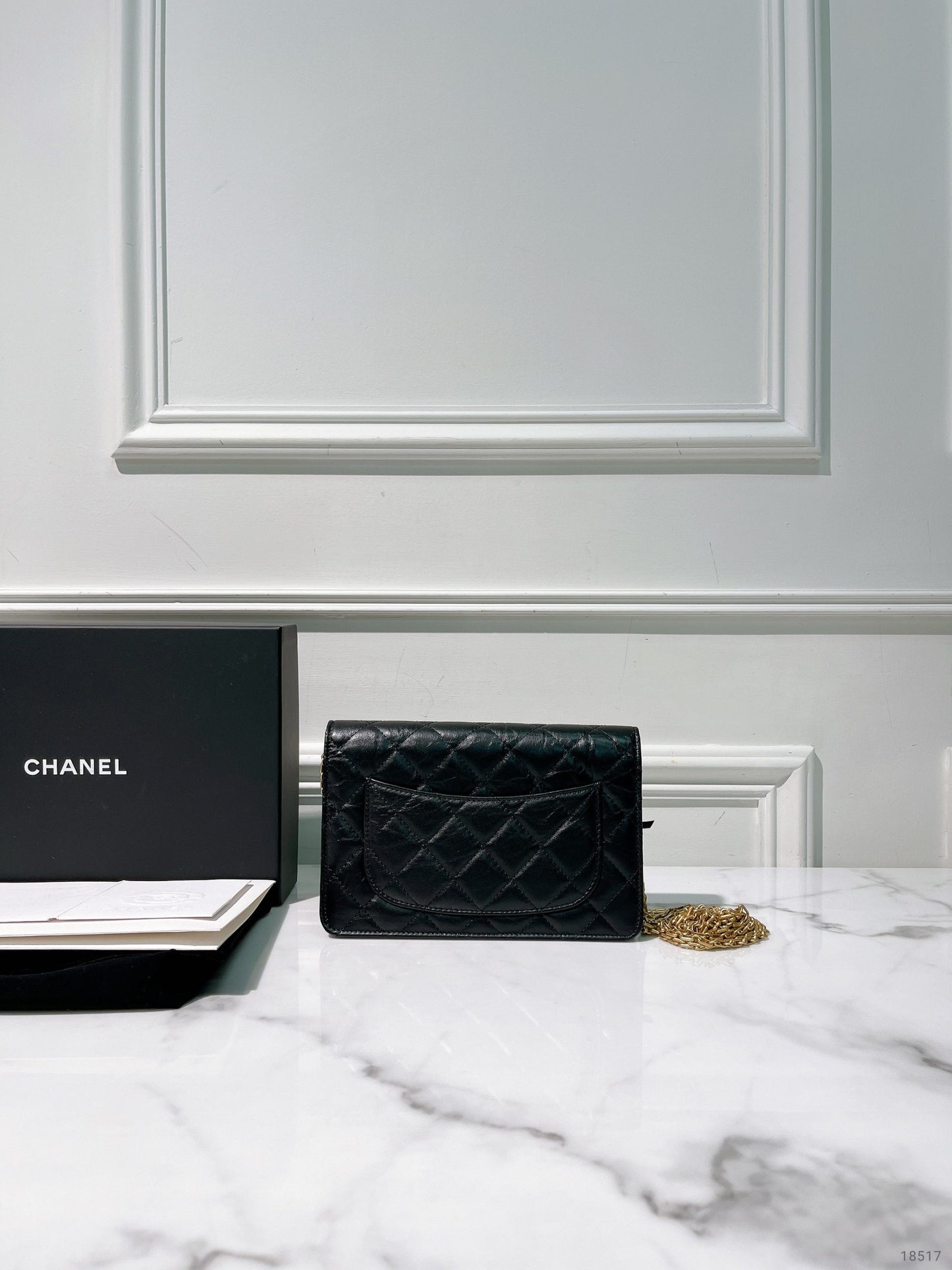 CHANEL 2.55 WOC, Black/Gold