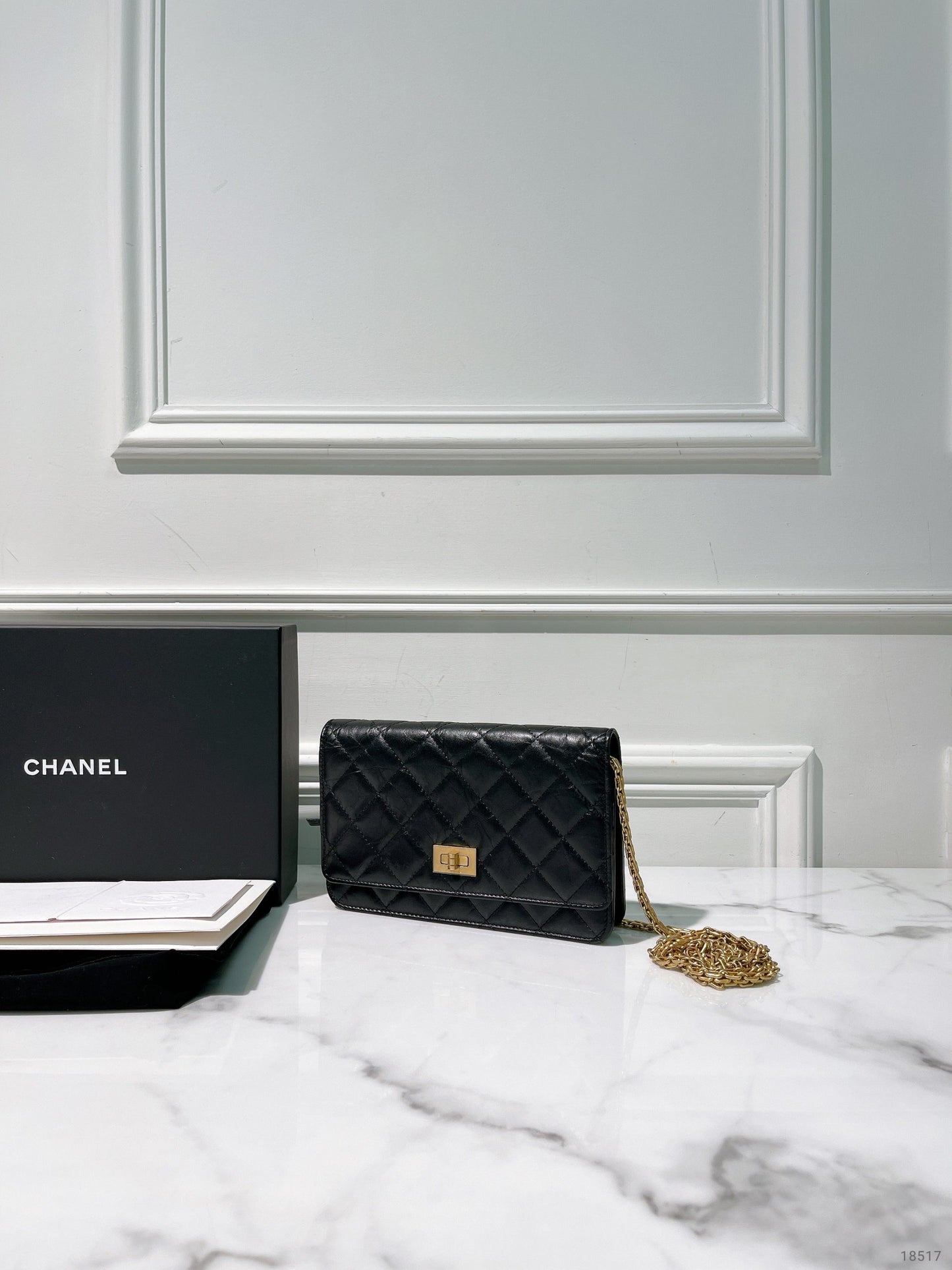 CHANEL 2.55 WOC, Black/Gold