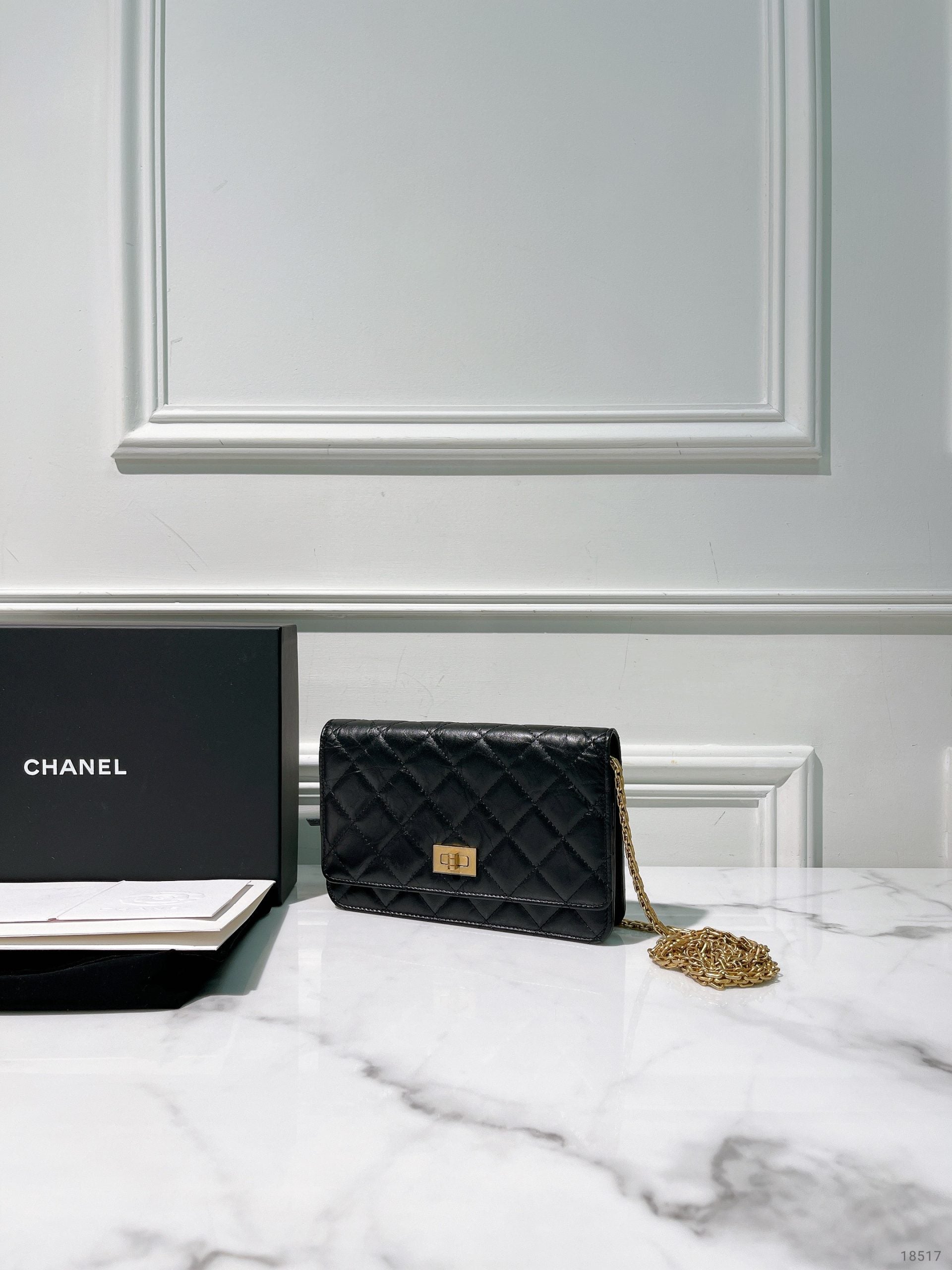 CHANEL 2.55 WOC, Black/Gold