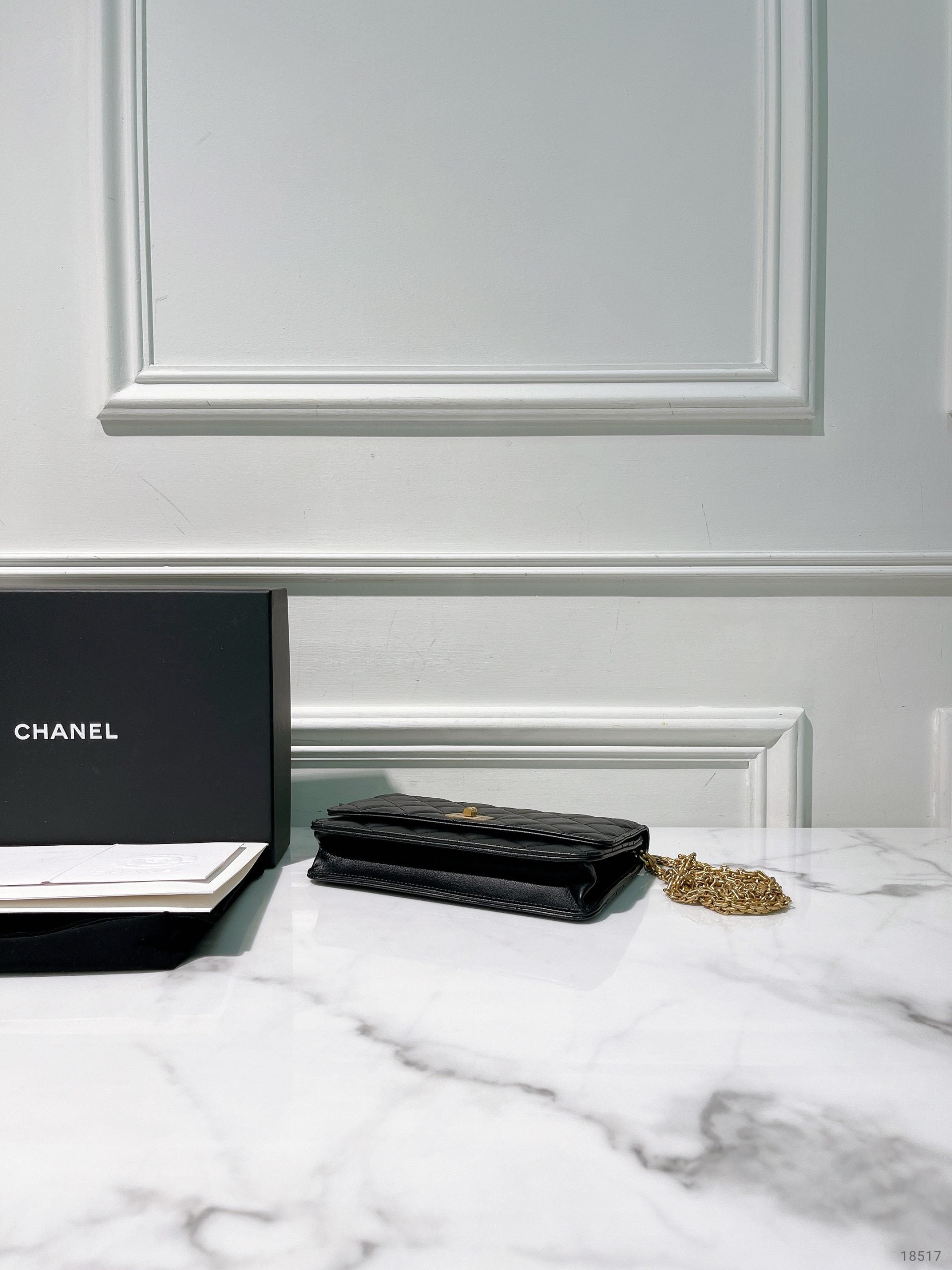CHANEL 2.55 WOC, Black/Gold