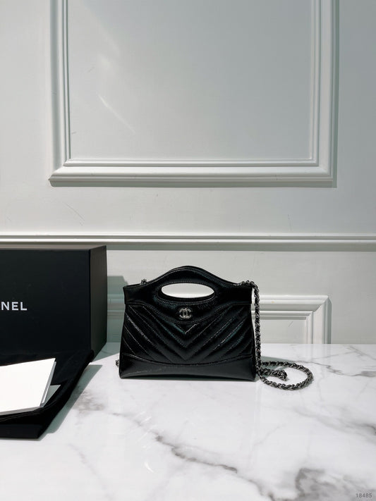 CHANEL 25K 31 NANO BAG, Black/Silver