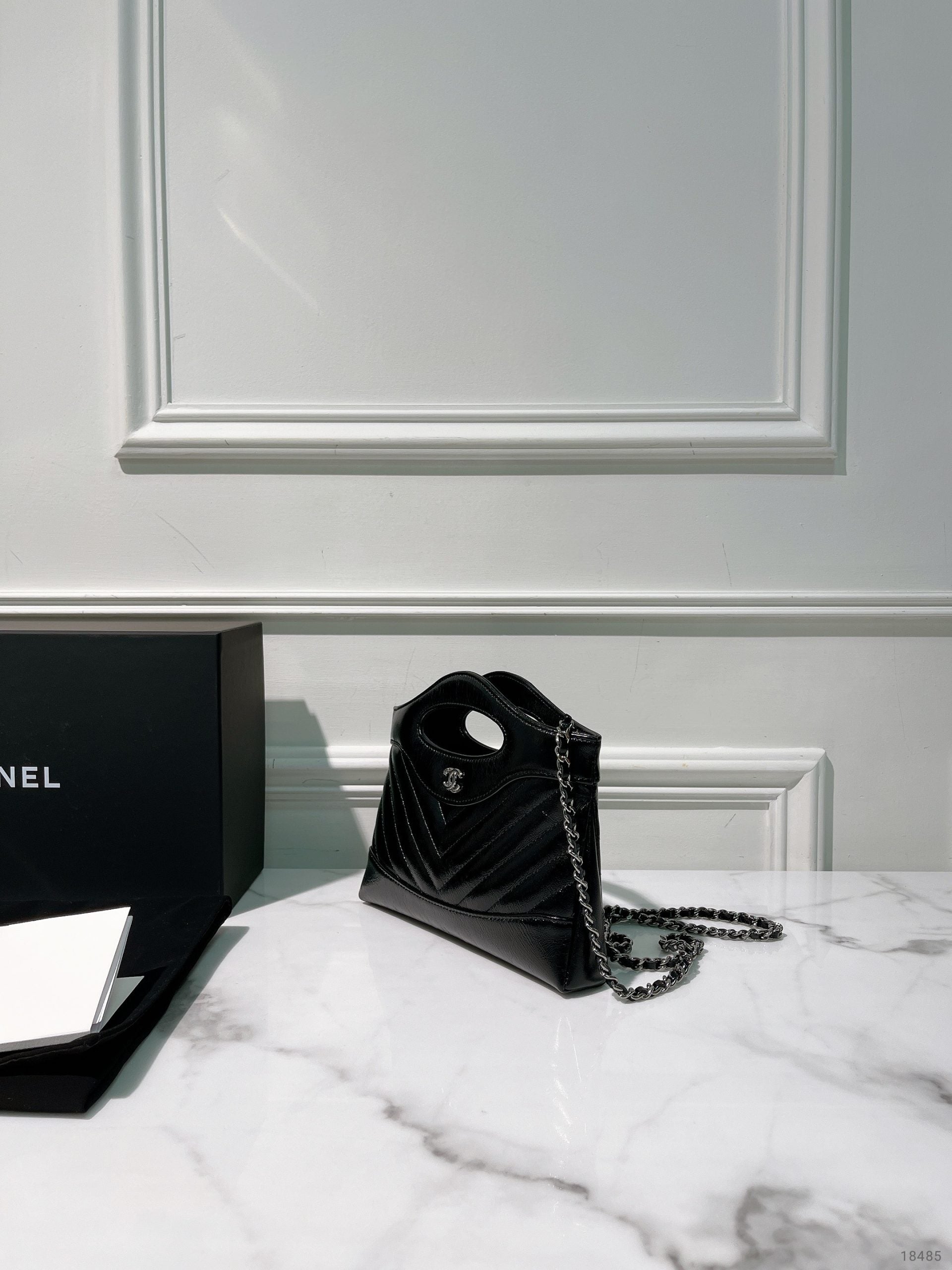 CHANEL 25K 31 NANO BAG, Black/Silver