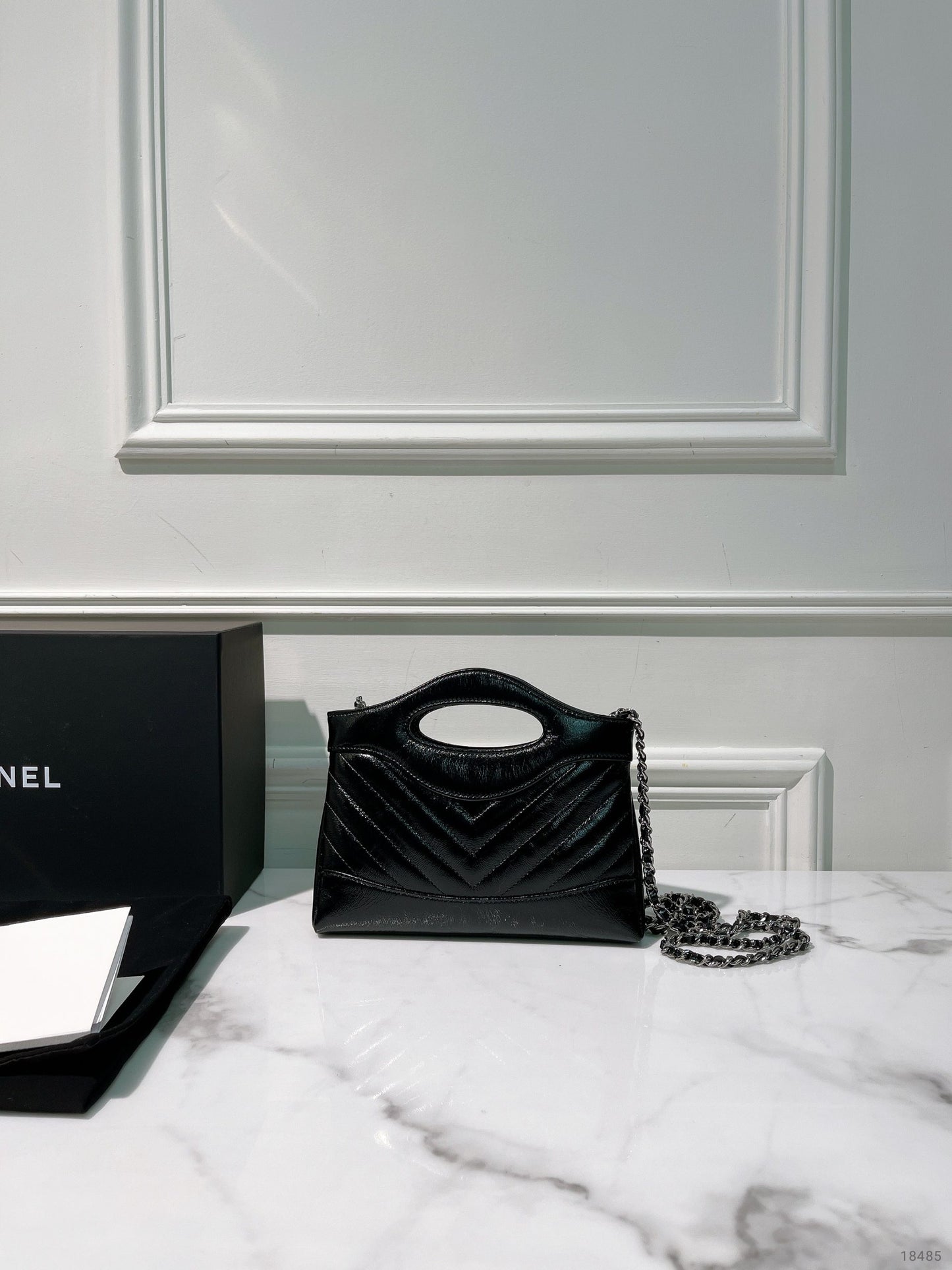 CHANEL 25K 31 NANO BAG, Black/Silver