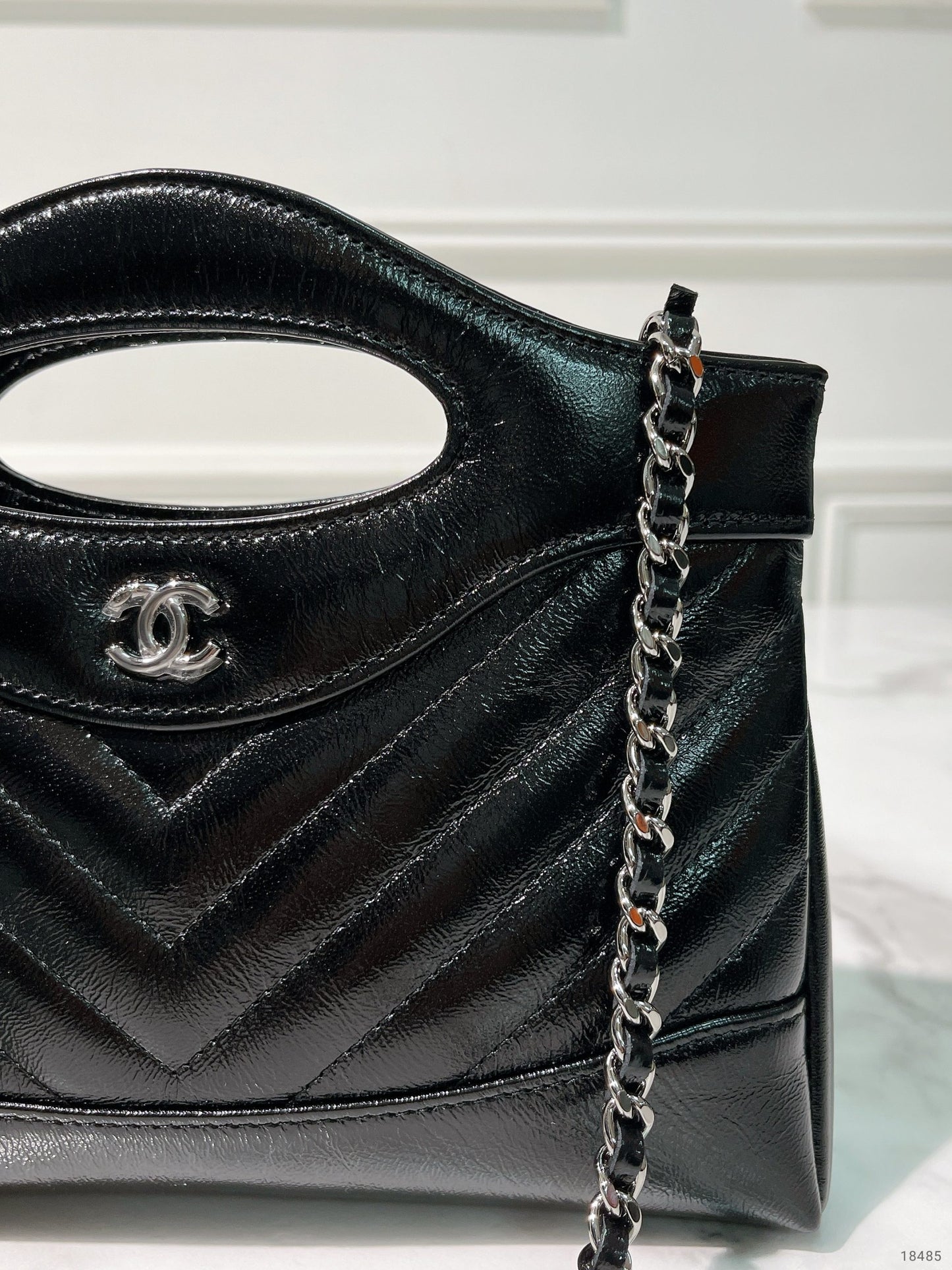 CHANEL 25K 31 NANO BAG, Black/Silver