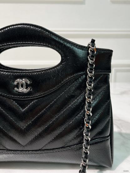 CHANEL 25K 31 NANO BAG, Black/Silver