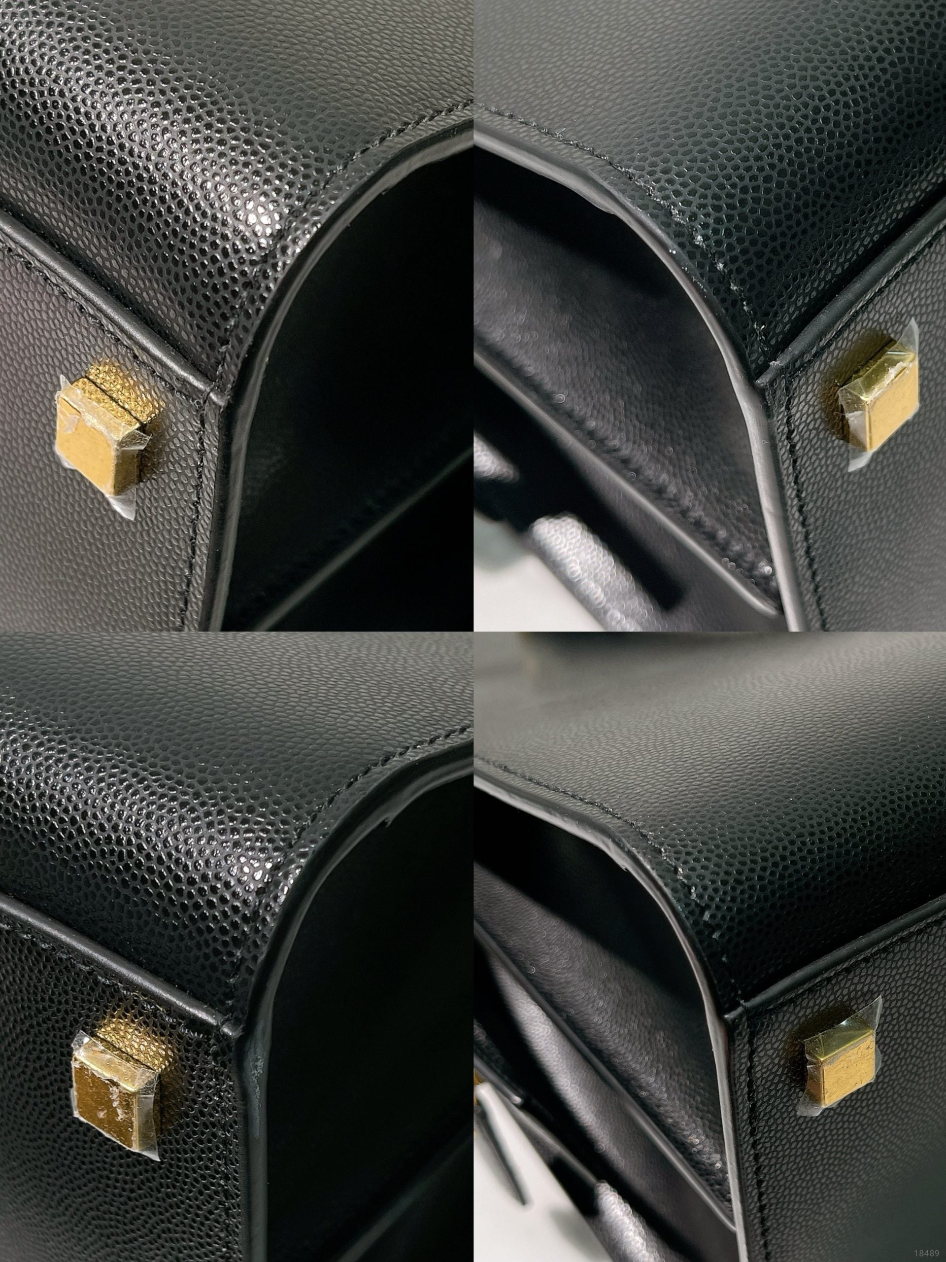 YSL UPTOWN TOTE, Black/Gold