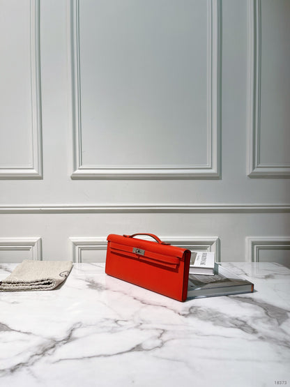 HERMES KELLY CUT, Rough Tomate/Silver