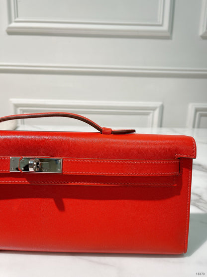 HERMES KELLY CUT, Rough Tomate/Silver