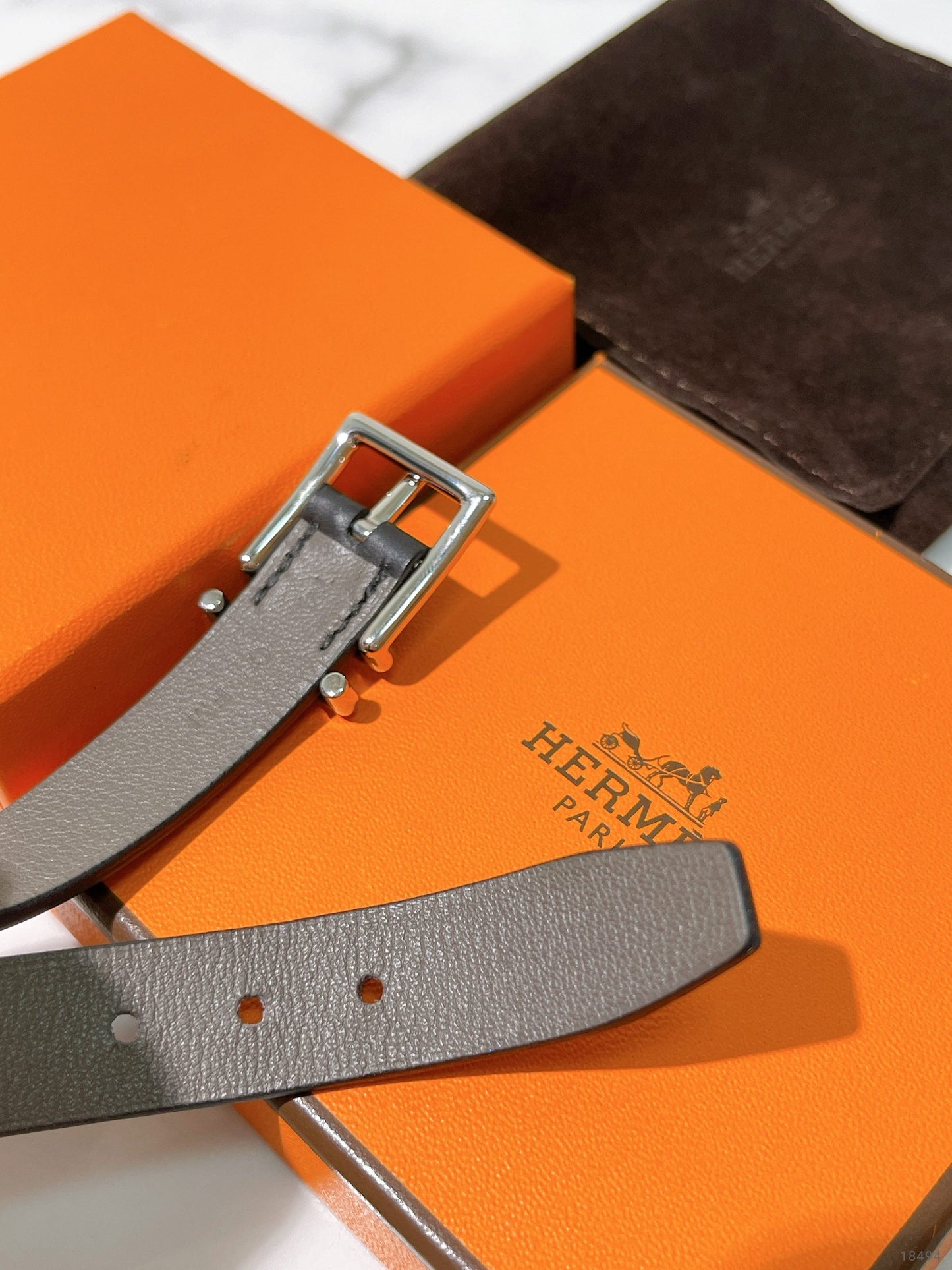 HERMES NATHAN BRACELET, Noir/Silver