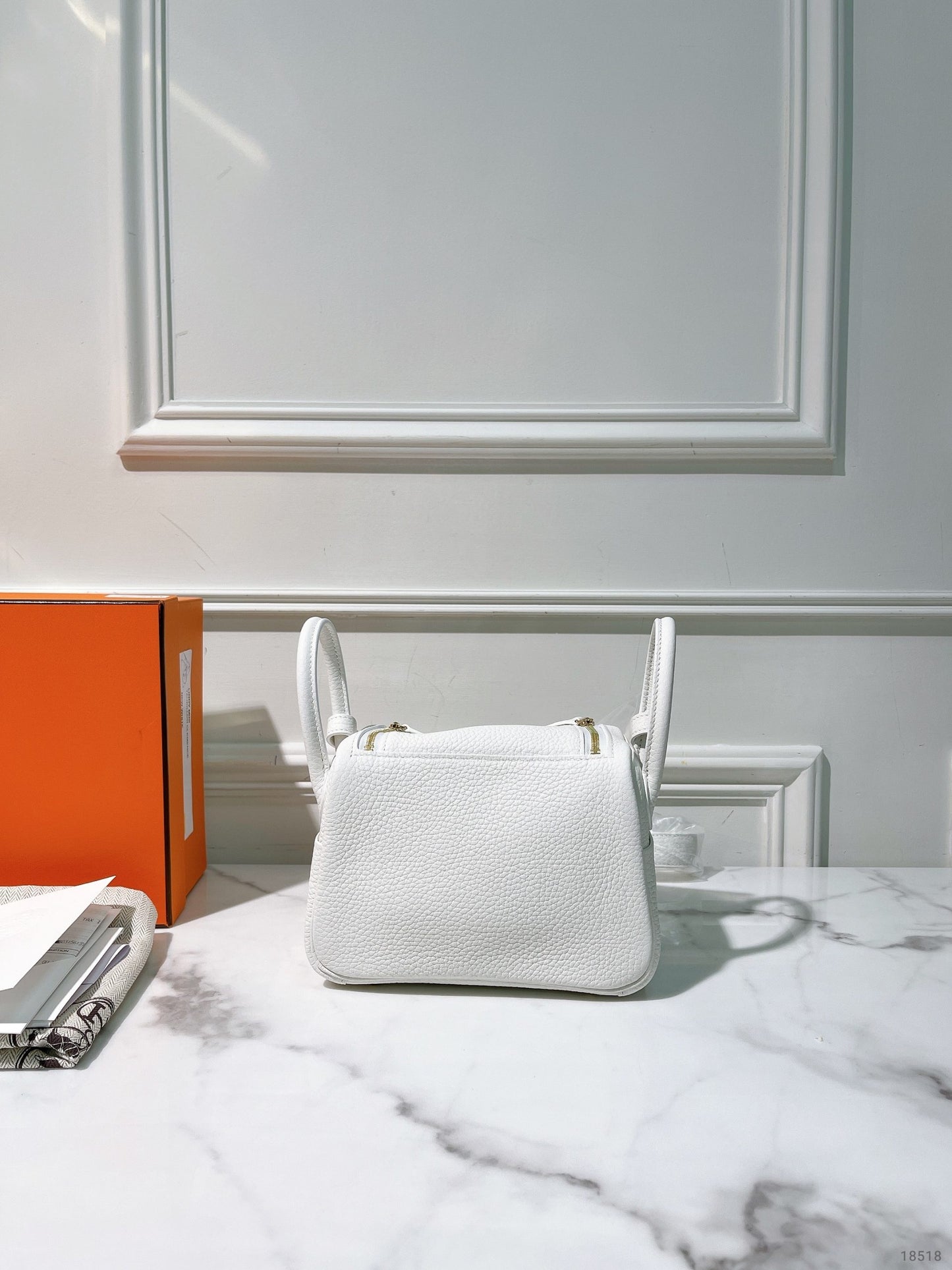 HERMES MINI LINDY, New White/Gold