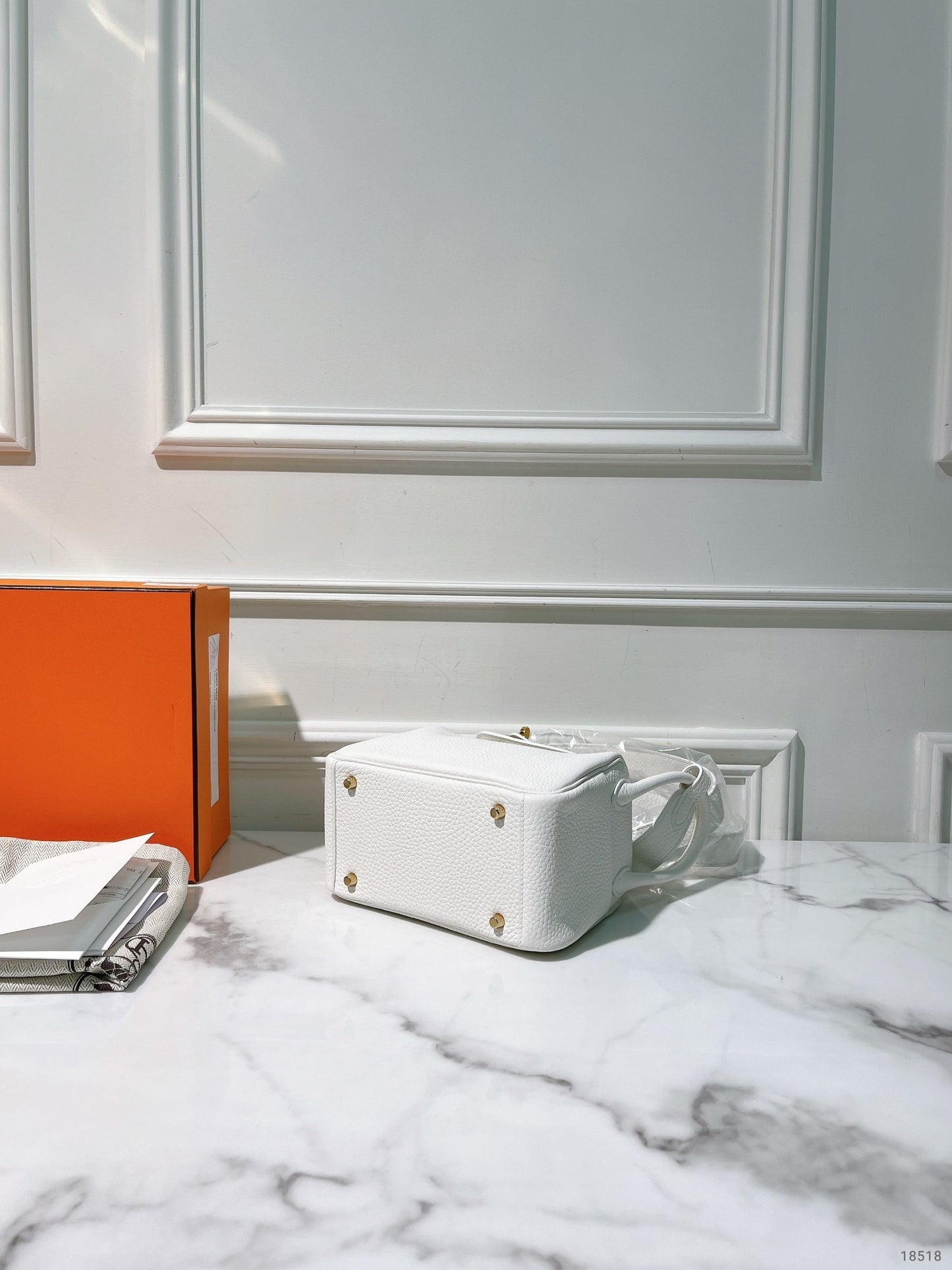 HERMES MINI LINDY, New White/Gold