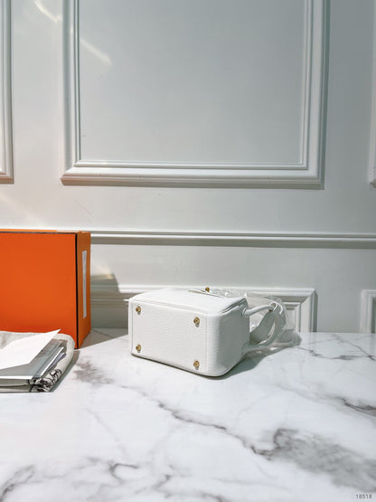 HERMES MINI LINDY, New White/Gold