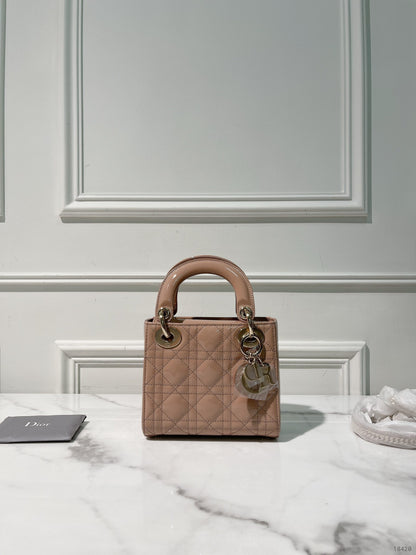 DIOR MINI LADY DIOR, Dusty Pink/Gold