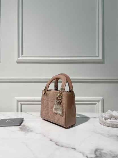 DIOR MINI LADY DIOR, Dusty Pink/Gold