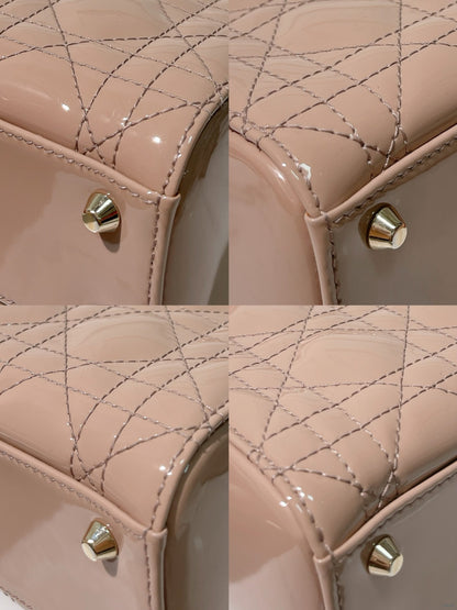 DIOR MINI LADY DIOR, Dusty Pink/Gold