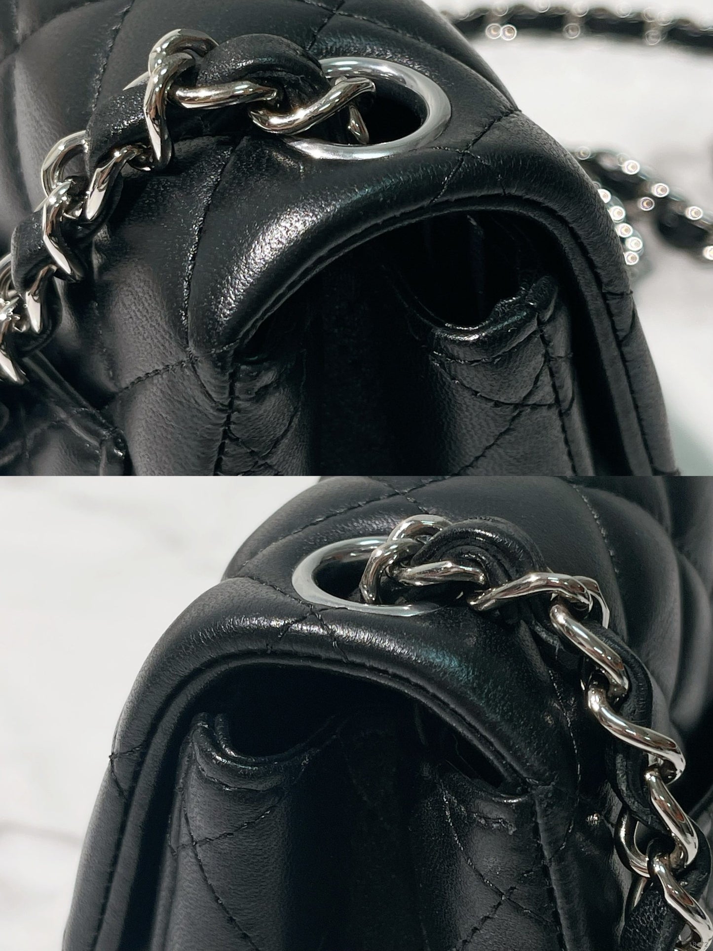 CHANEL MINI SQUARE, Black/Silver