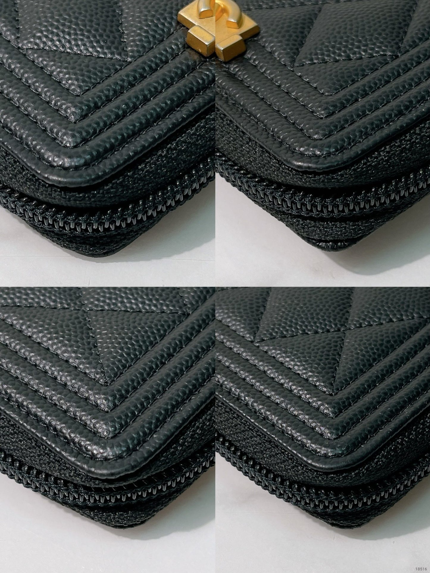 CHANEL BOY CARD HOLDER, Black/Gold