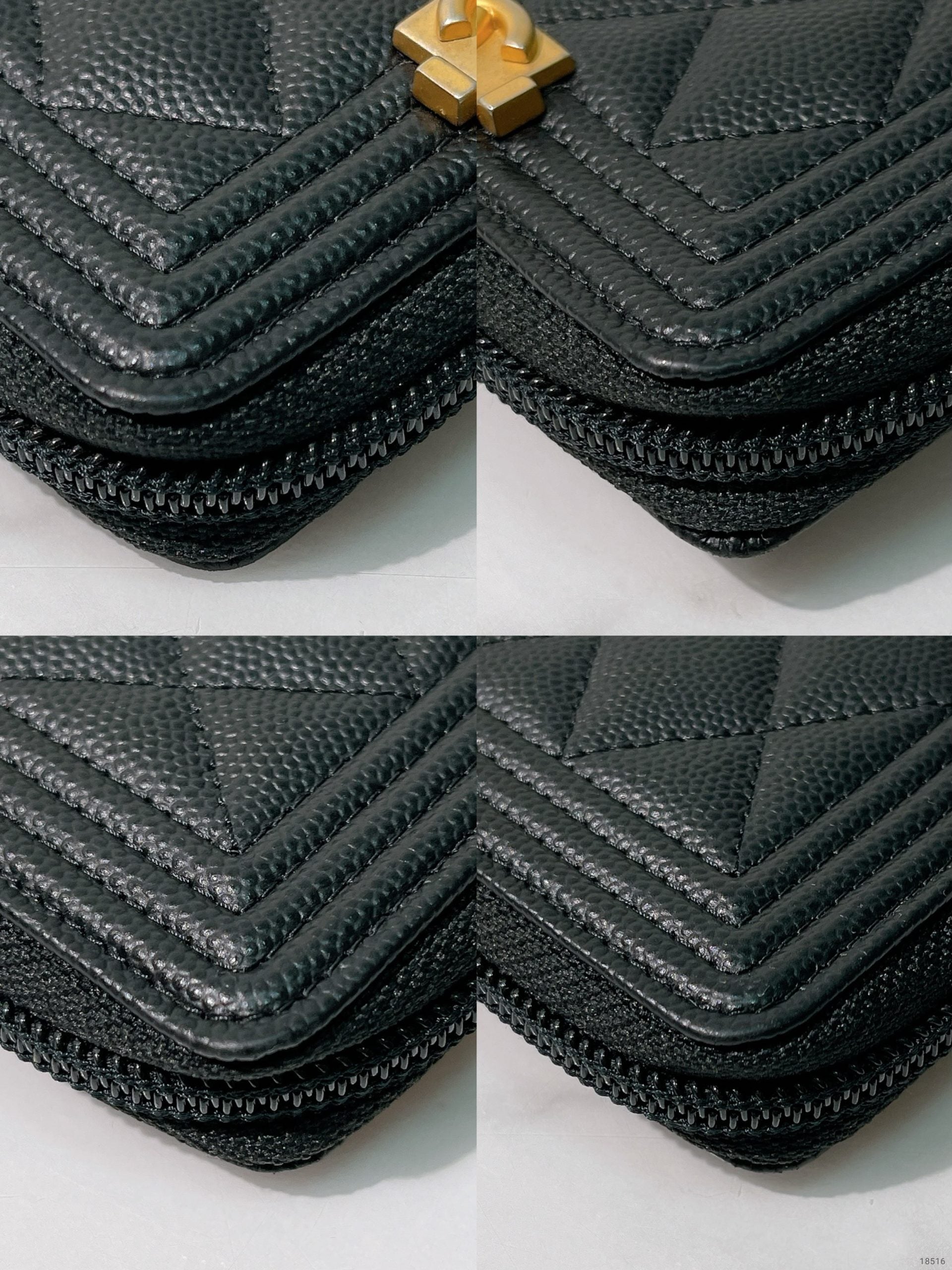 CHANEL BOY CARD HOLDER, Black/Gold