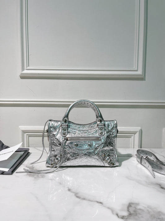 BALENCIAGA LE CITY BAG MINI, Silver/Silver