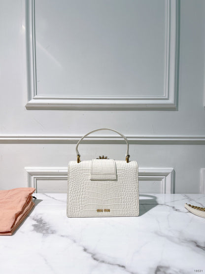MIUMIU LADY HANDBAG, White/Gold