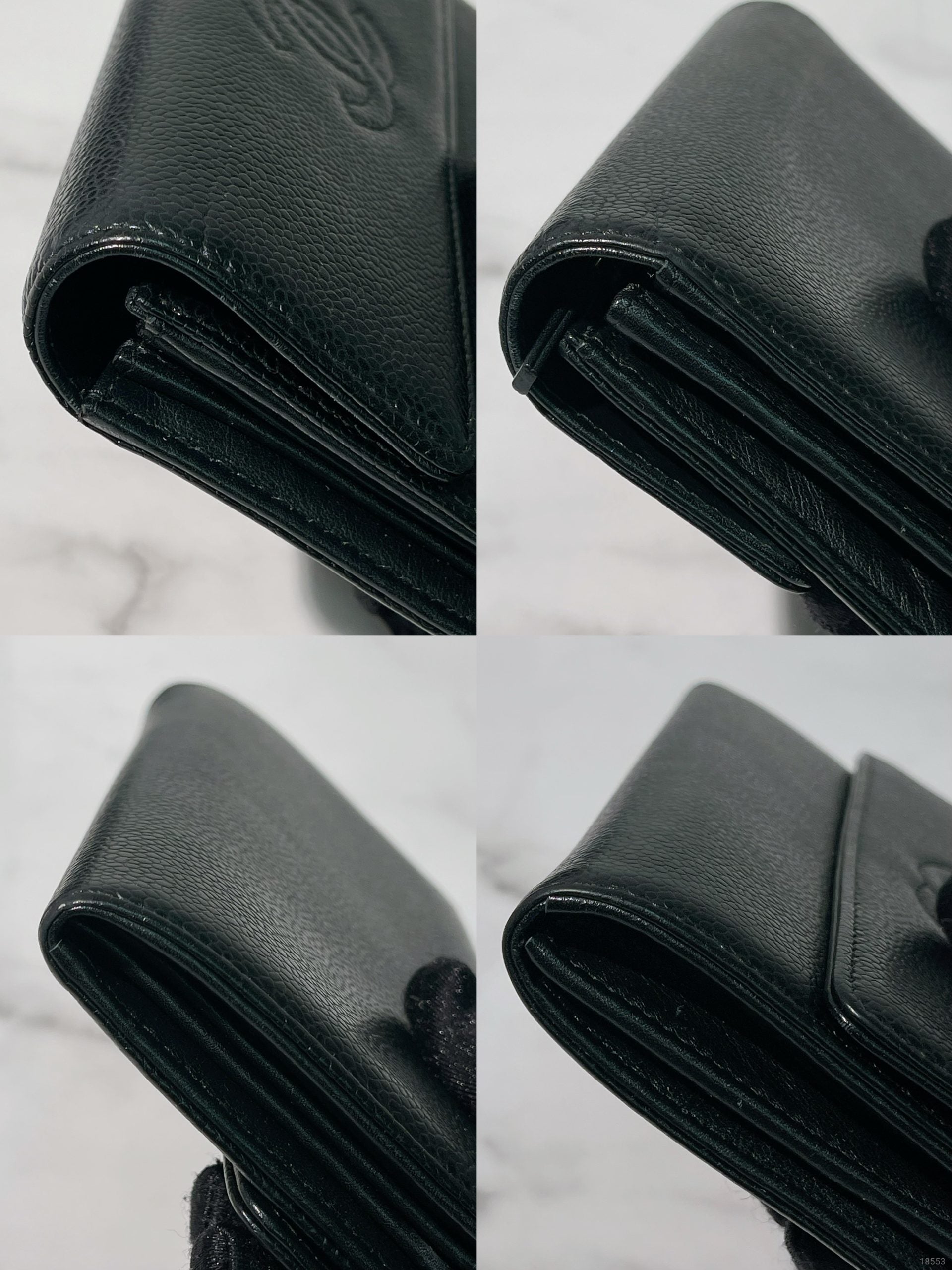 CHANEL FLAP WALLET, Black/Silver