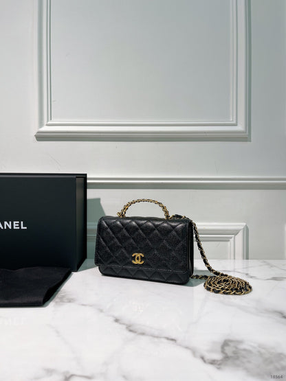 CHANEL TOP HANDLE WOC, Black/Gold