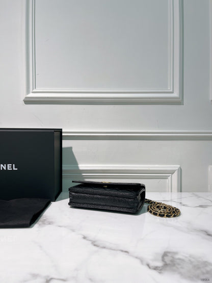 CHANEL TOP HANDLE WOC, Black/Gold