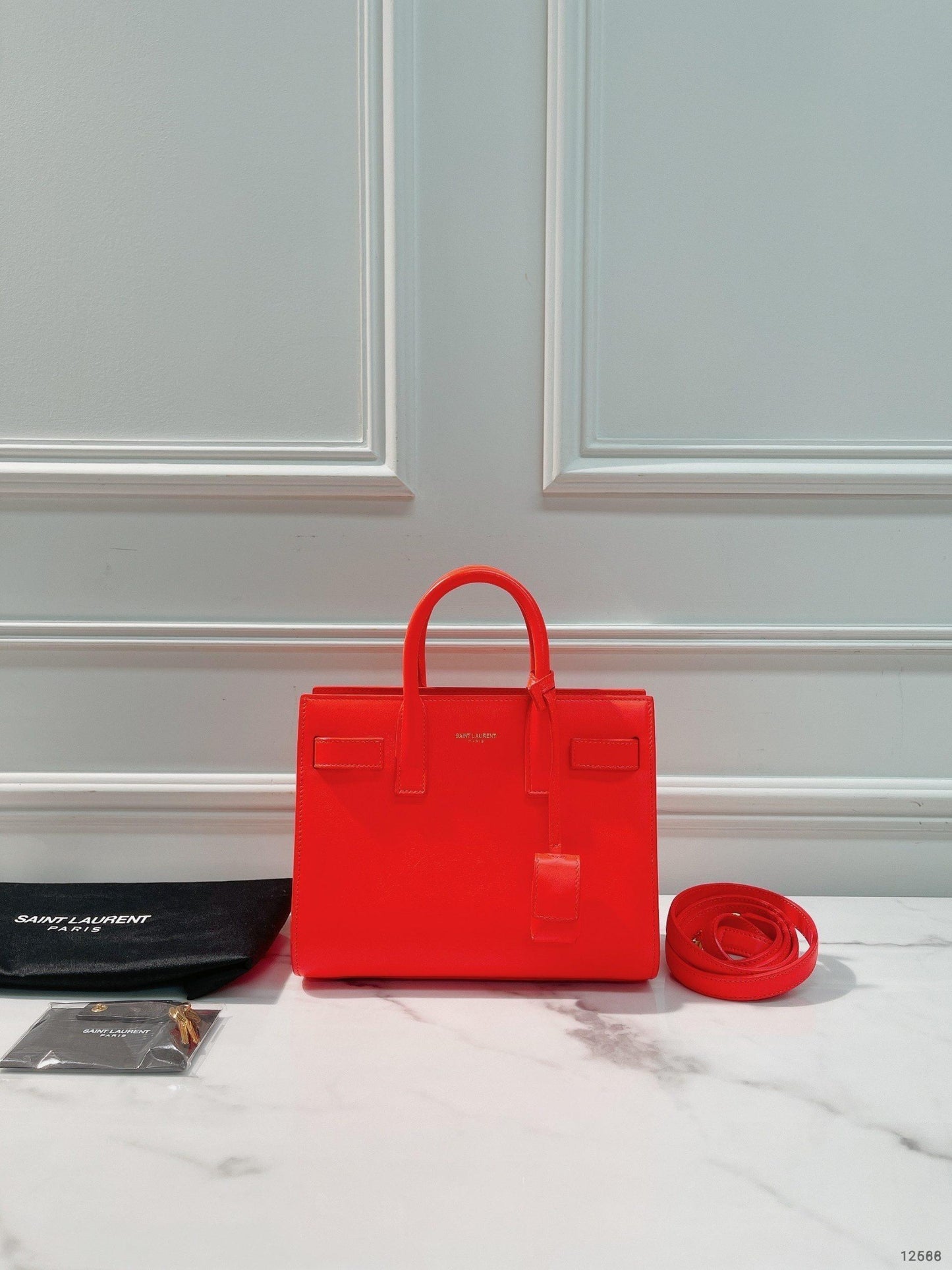 YSL TOTE BAG, PINK/GOLD