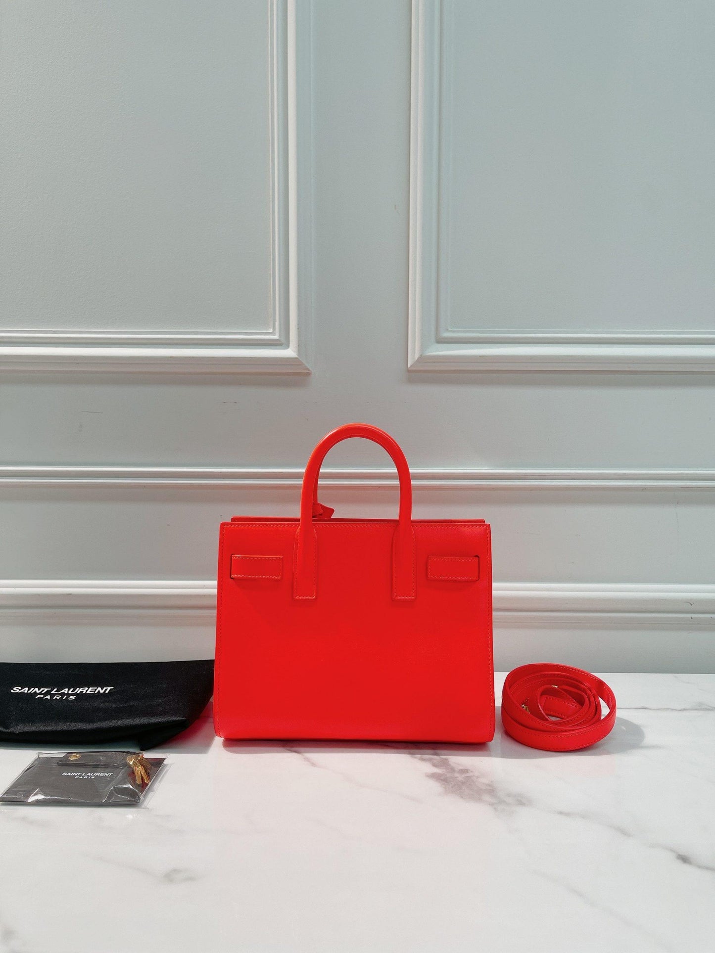 YSL TOTE BAG, PINK/GOLD