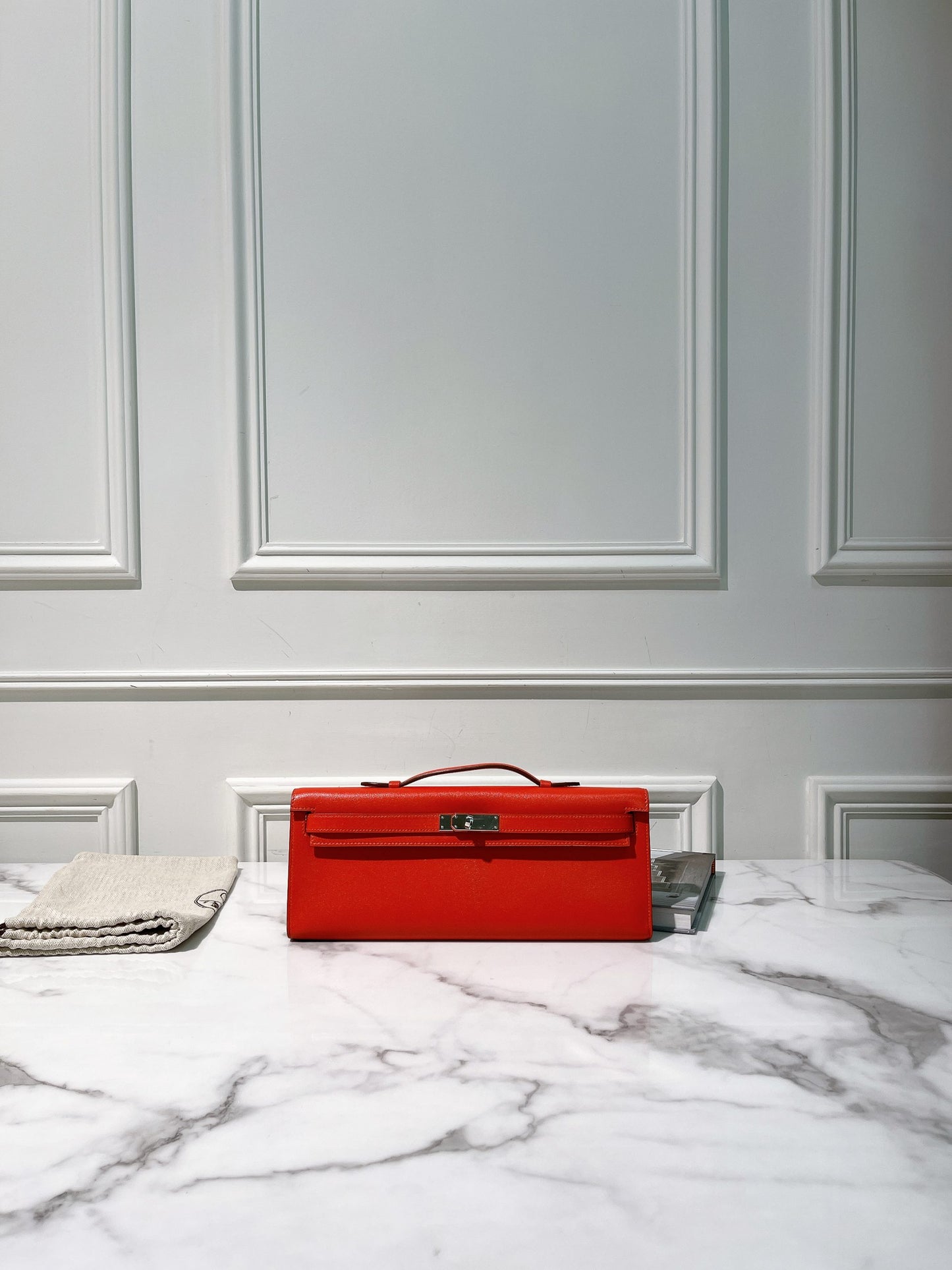 HERMES KELLY CUT, Rough Tomate/Silver