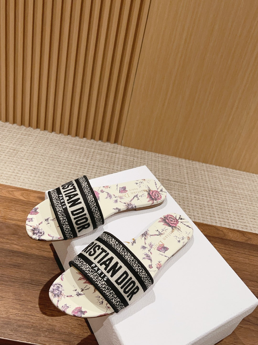 Dior Embroidered Slides, Round-Toe 04