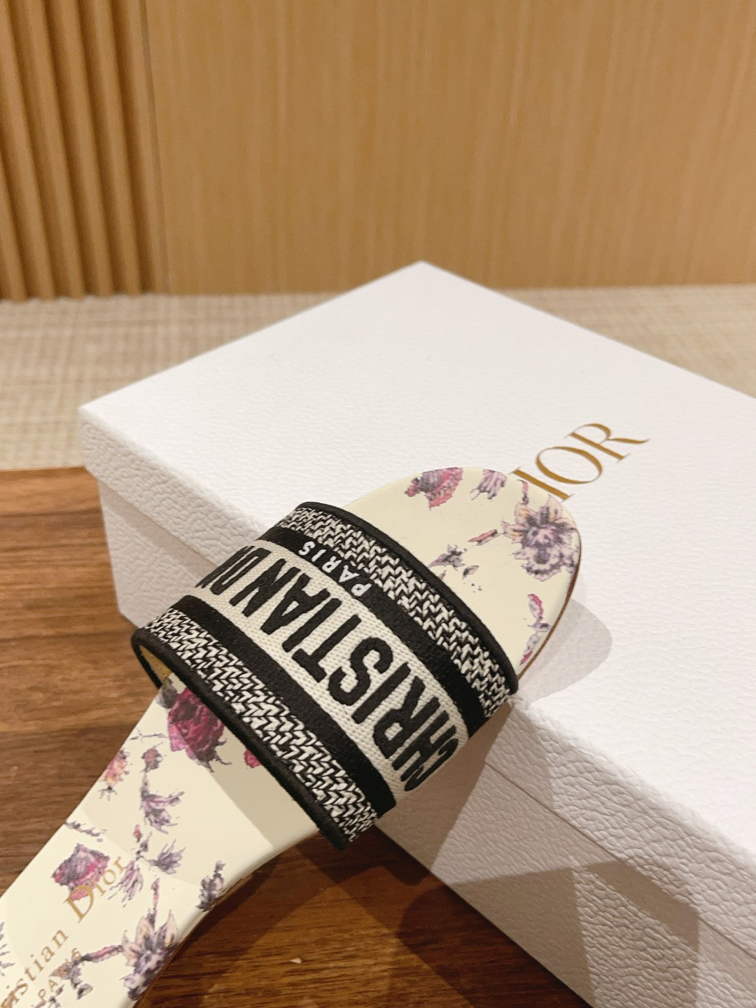 Dior Embroidered Slides, Round-Toe 04