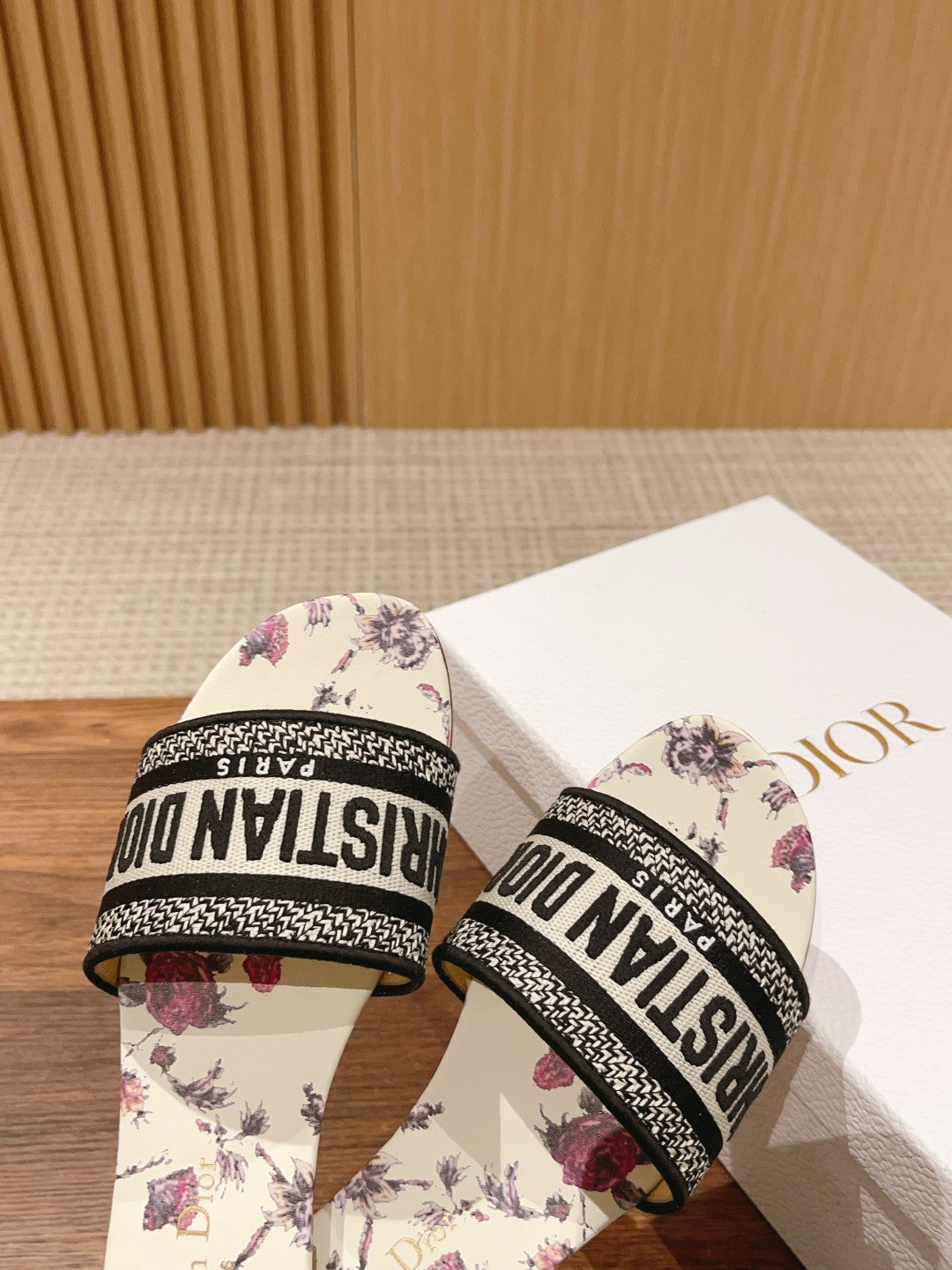 Dior Embroidered Slides, Round-Toe 04