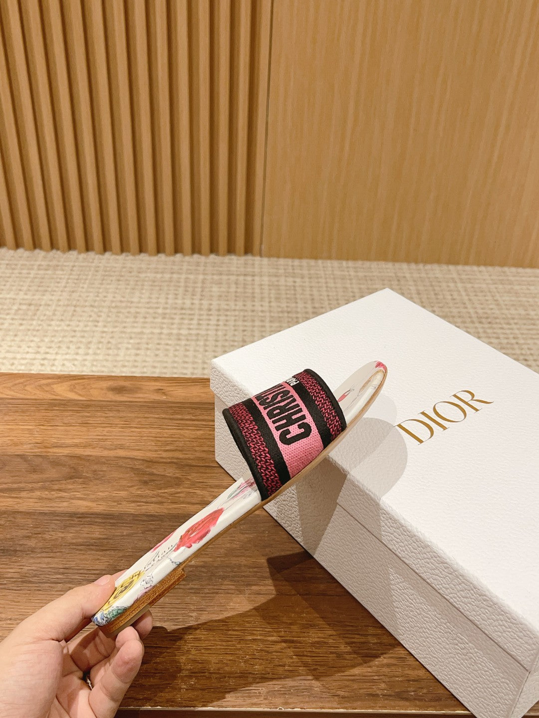 Dior Embroidered Slides, Round-Toe 08