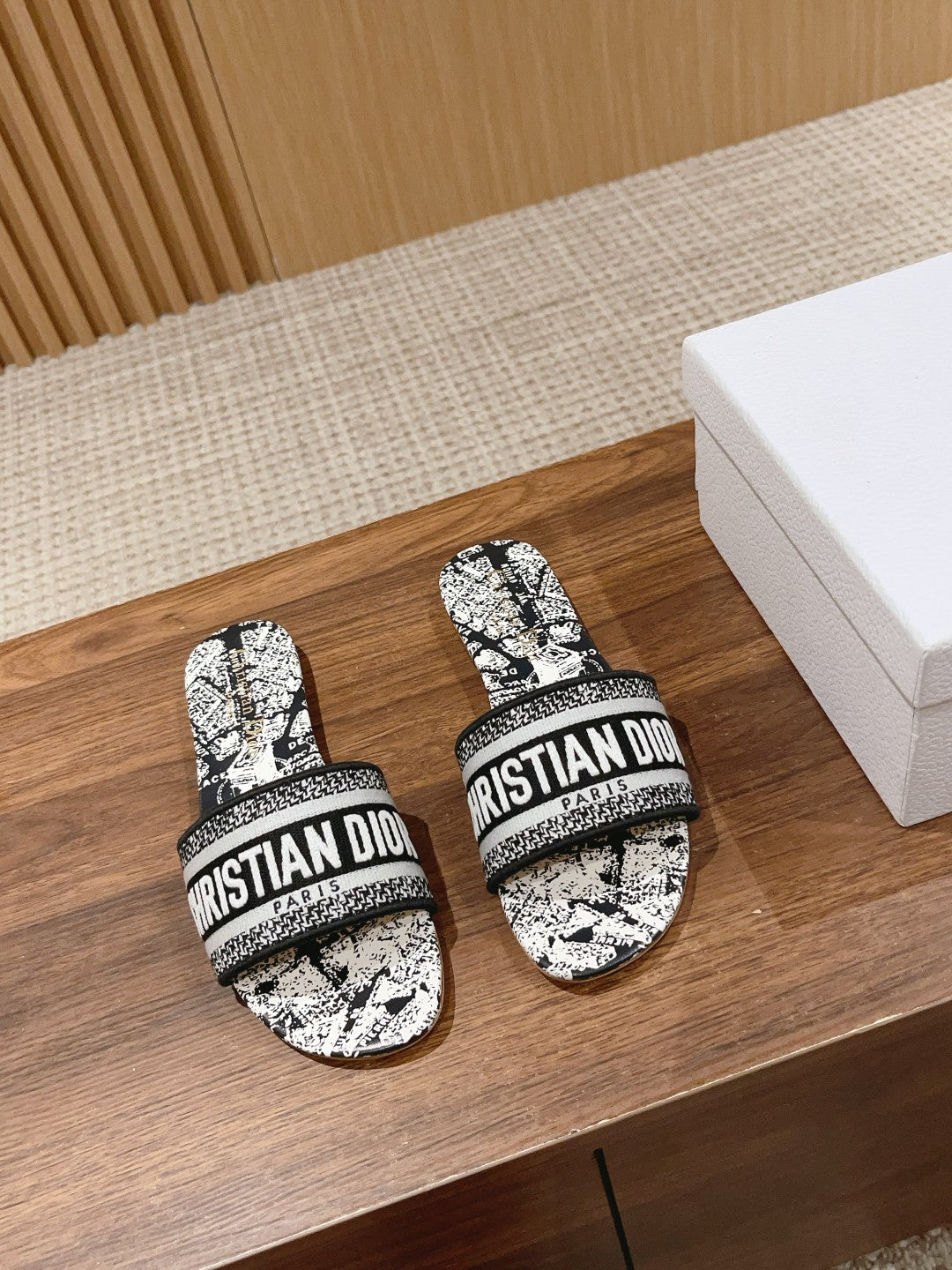 Dior Embroidered Slides, Round-Toe 07