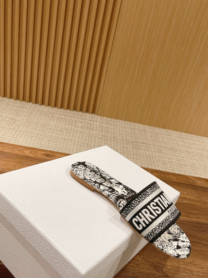 Dior Embroidered Slides, Round-Toe 07