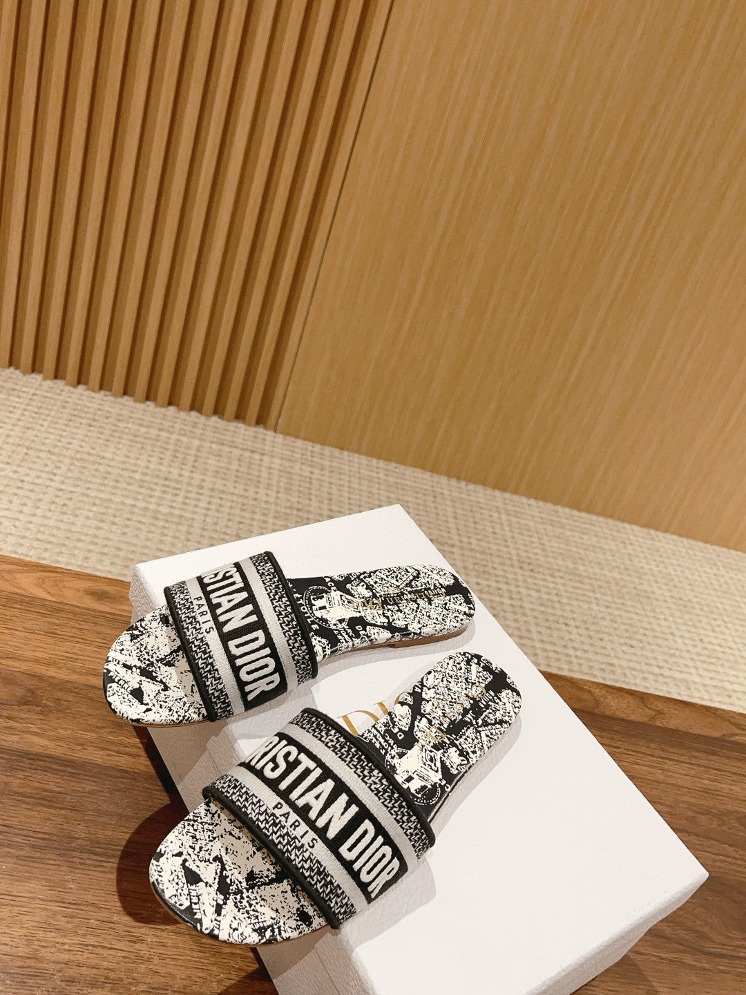 Dior Embroidered Slides, Round-Toe 07