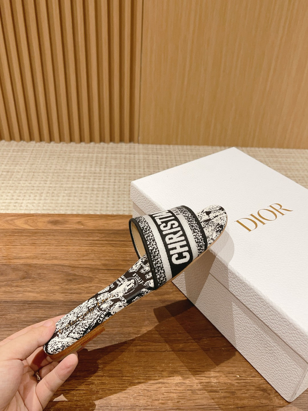 Dior Embroidered Slides, Round-Toe 07