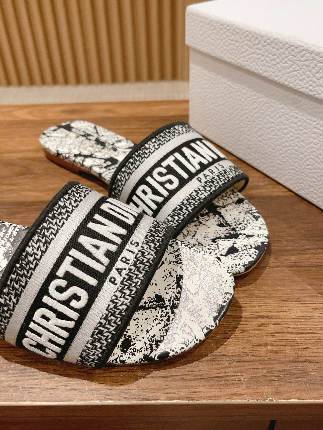 Dior Embroidered Slides, Round-Toe 07