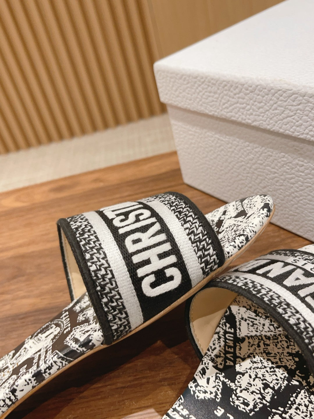 Dior Embroidered Slides, Round-Toe 07