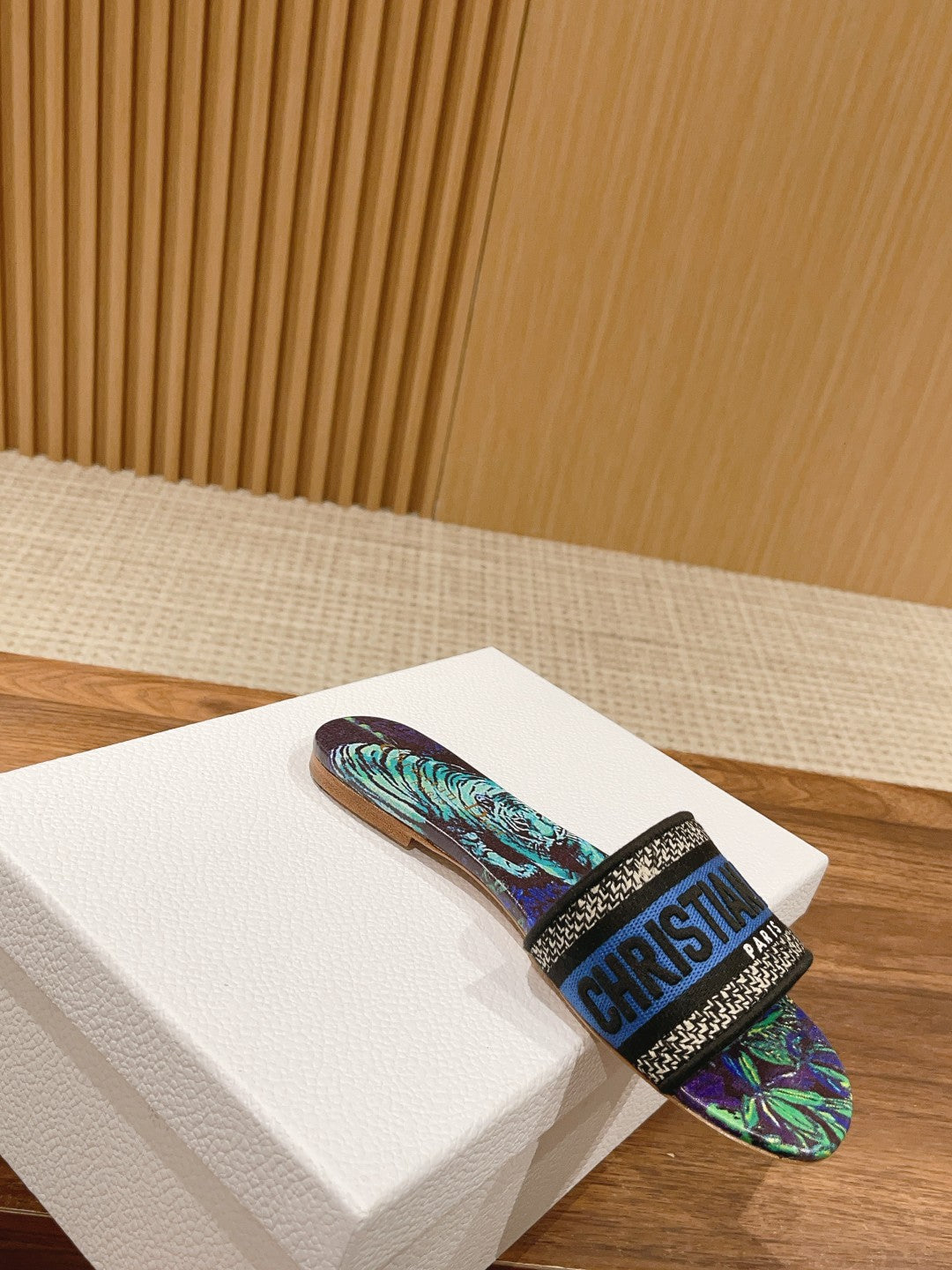 Dior Embroidered Slides, Round-Toe 06