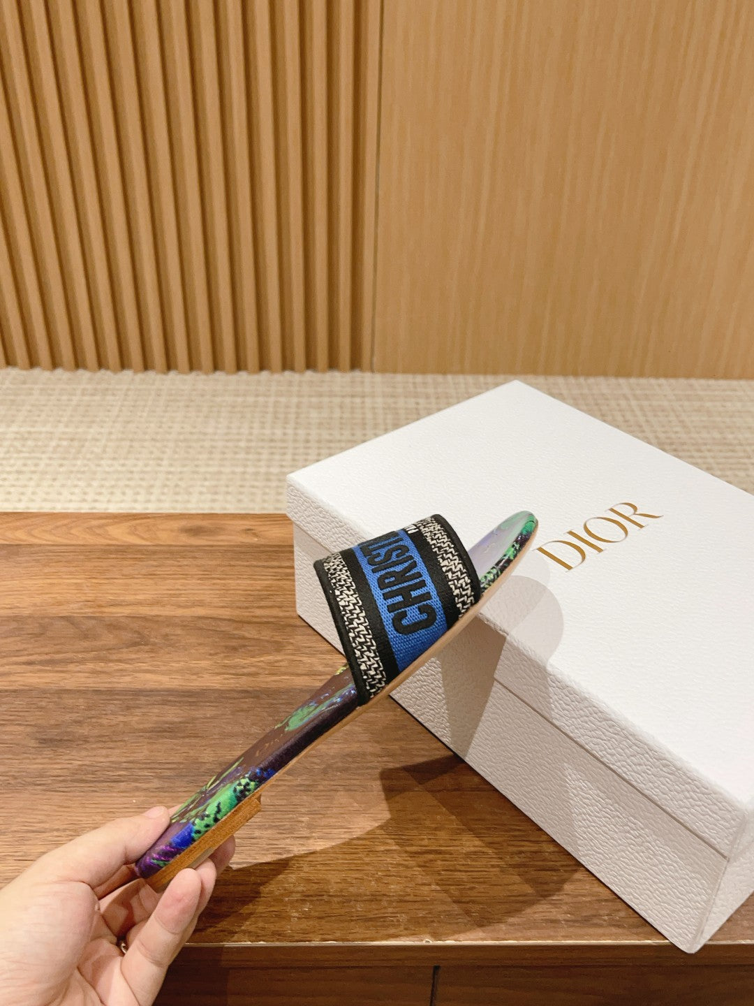 Dior Embroidered Slides, Round-Toe 06