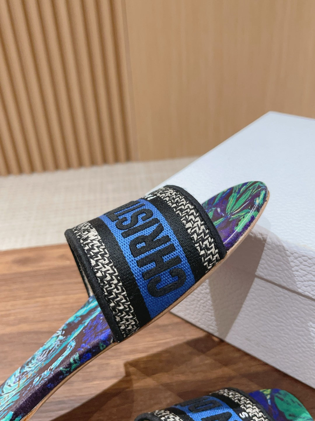 Dior Embroidered Slides, Round-Toe 06