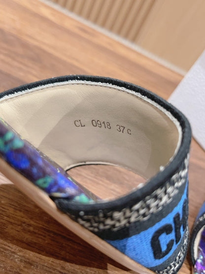 Dior Embroidered Slides, Round-Toe 06